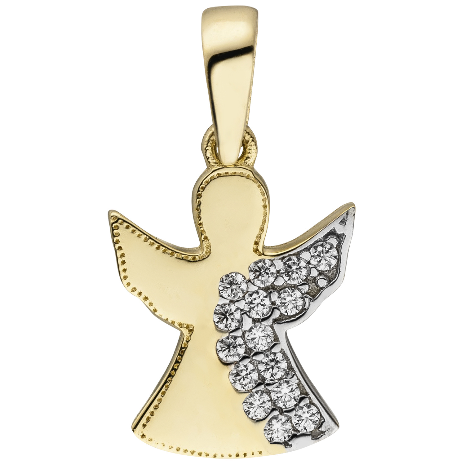 Goldschmuck Frauen - Gold Goldschmuck Shop | Anhänger Schutzengel Religiöse Mary | 333 | | | Zirkonia Gold Motive Engel Anhänger